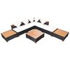 vidaXL Muebles de jard&iacute;n y cojines 8 piezas rat&aacute;n sint&eacute;tico negro
