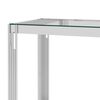vidaXL Mesa auxiliar acero inoxidable y vidrio plateado 120x40x78 cm