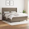 vidaXL Cama box spring con colch&oacute;n tela gris taupe 180x200 cm