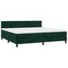 vidaXL Cama box spring colch&oacute;n y LED terciopelo verde oscuro 200x200cm
