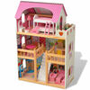 vidaXL Casa de mu&ntilde;ecas de 3 pisos madera 60x30x90 cm