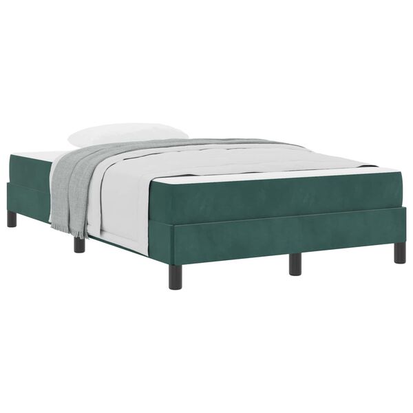 vidaXL Cama tipo Box Spring con colch&oacute;n Verde oscuro 120 x 220 cm tela