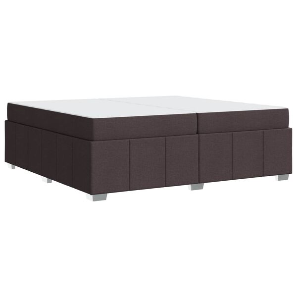 vidaXL Estructura de cama con colch&oacute;n Marr&oacute;n Oscuro 200 x 200 cm tela