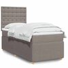 vidaXL Cama box spring con colch&oacute;n tela gris taupe 80x200 cm