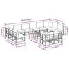 vidaXL Conjunto de sofá de jardín con cojín 13 pcs Negro Aluminio