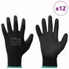vidaXL Guantes de Trabajo 12 pcs Negro 11 / XXL Poli&eacute;ster