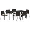 vidaXL Conjunto de Comedor de Jard&iacute;n 7 uds. Negro