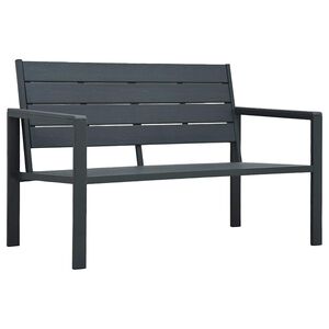 vidaXL Banco de jard&iacute;n HDPE gris aspecto madera 120 cm