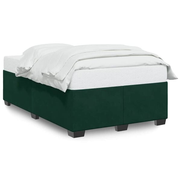 vidaXL Estructura cama sin colch&oacute;n terciopelo verde oscuro 120x190cm