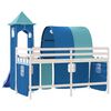 vidaXL Cama alta para ni&ntilde;os con torre madera pino azul 90x200 cm