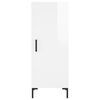 vidaXL Aparador alto madera contrachapada blanco brillo 34,5x34x180 cm