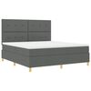 vidaXL Cama tipo Box Spring con colch&oacute;n Gris oscuro 180 x 200 cm tela