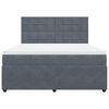 vidaXL Cama box spring con colch&oacute;n terciopelo gris oscuro 180x200 cm