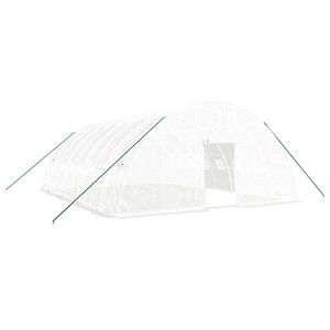 vidaXL Invernadero con estructura de acero blanco 48 m&sup2; 8x6x2,85 m