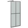 vidaXL Mampara de ducha accesible vidrio templado oscuro 90x195 cm
