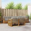 vidaXL Conjunto de sof&aacute;s de exterior 7 pcs Gris Natural y Claro