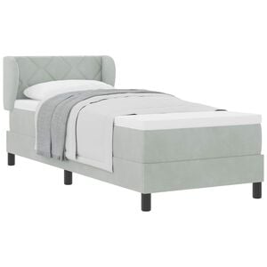 vidaXL Cama tipo Box Spring Gris claro 80 x 200 cm Terciopelo