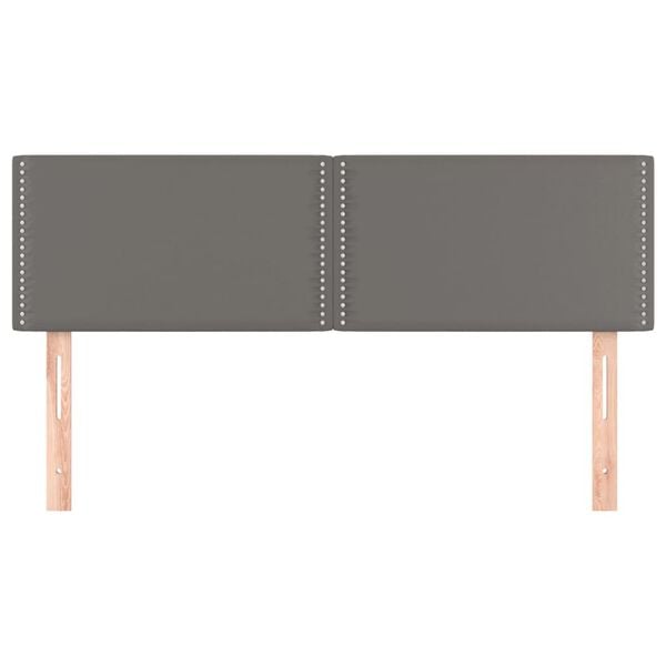 vidaXL Cabeceros cuero sint&eacute;tico gris 144x5x78/88 cm
