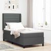 vidaXL Cama tipo Box Spring con colch&oacute;n Gris oscuro 90 x 190 cm tela