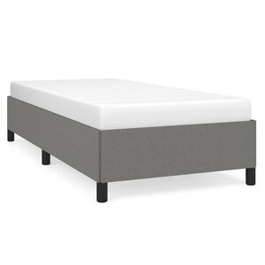 vidaXL Estructura de cama sin colch&oacute;n tela gris oscuro 90x190 cm