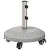 vidaXL Base de Parasol de Granito con Ruedas para Poste de 4-5 cm Gris