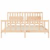 vidaXL Estructura de cama de matrimonio con cabecero madera maciza