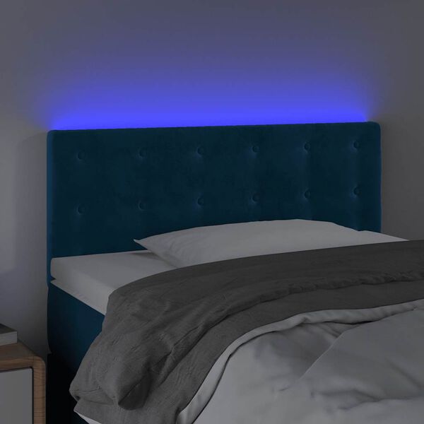 vidaXL Cabecero con LED de terciopelo azul oscuro 80x5x78/88 cm