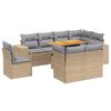 vidaXL Set de sof&aacute;s de jard&iacute;n 9 pzas con cojines rat&aacute;n sint&eacute;tico beige