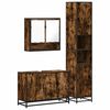 vidaXL Set de muebles ba&ntilde;o 3 pzas madera contrachapada roble ahumado