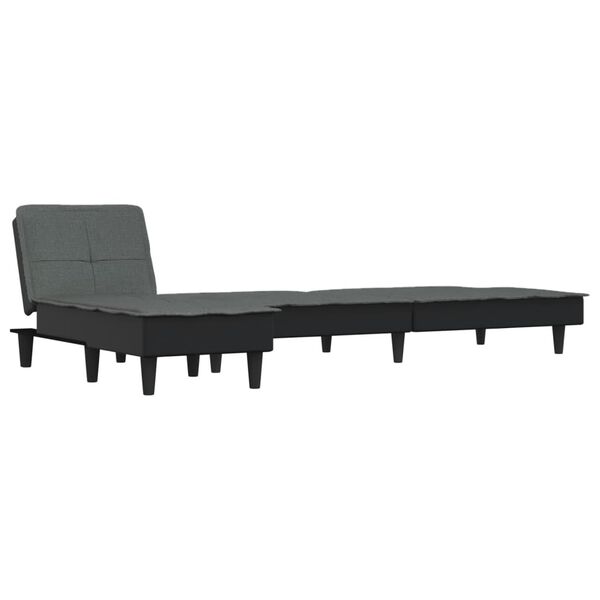 vidaXL Sof&aacute; cama en forma de L tela gris oscuro 255x140x70 cm