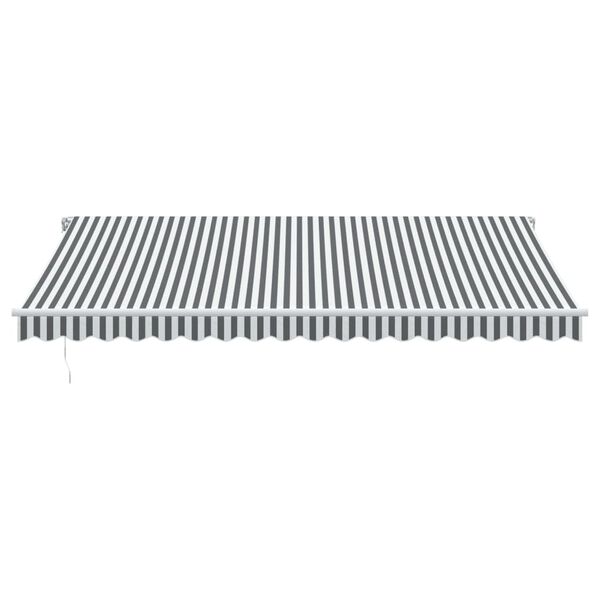 vidaXL Toldo retr&aacute;ctil manual gris antracita y blanco 450x350 cm