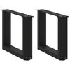 vidaXL Patas para mesa de centro en forma de U (2 unidades), color negro, 30 x (30-31) cm, acero