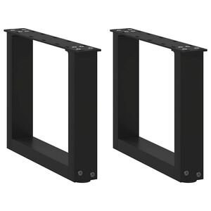vidaXL Patas para mesa de centro en forma de U (2 unidades), color negro, 30 x (30-31) cm, acero