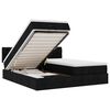 vidaXL Estructura de cama otomana con colchones tela negra 160x200 cm