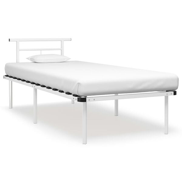 vidaXL Estructura de cama sin colchón metal blanco 90x200 cm