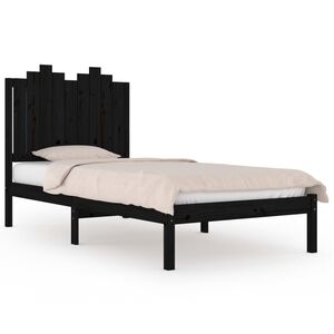 vidaXL Estructura de cama madera maciza de pino negra 100x200 cm