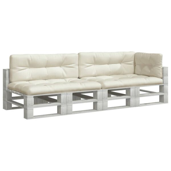 vidaXL Cojines para sof&aacute; de palets 5 unidades tela crema