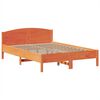 vidaXL Cama con estantería sin colchón madera maciza marrón 160x200 cm