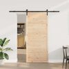 vidaXL Puerta Corredera Marr&oacute;n 90 x 208 cm Madera de pino macizo