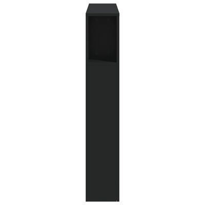 vidaXL Cabecero con LED madera de ingeniería negro 100x18,5x103,5 cm