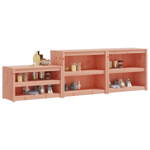 vidaXL Muebles de cocina exterior 3 pzas madera maciza abeto Douglas