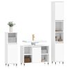 vidaXL Juego de muebles de ba&ntilde;o 3 pzas madera contrachapada blanco