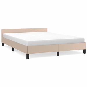 vidaXL Estructura de cama con cabecero sin colch&oacute;n capuchino 140x190cm