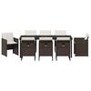 vidaXL Conjunto de Comedor de Jard&iacute;n 9 pcs Marr&oacute;n rat&aacute;n sint&eacute;tico