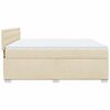 vidaXL Cama box spring con colch&oacute;n tela color crema 180x200 cm