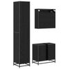 vidaXL Juego de muebles de ba&ntilde;o 3 pcs Roble Negro Madera de ingenier&iacute;a