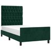 vidaXL Estructura de cama sin colch&oacute;n terciopelo verde oscuro 90x190cm
