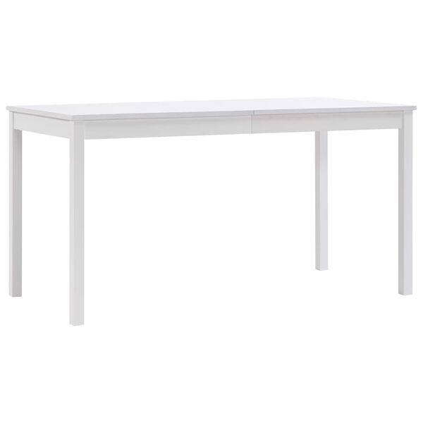 vidaXL Mesa de comedor de madera de pino blanco 140x70x73 cm