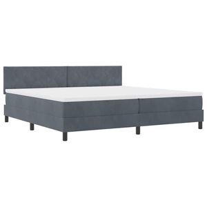 vidaXL Cama con Somier y Colchón Gris oscuro 200 x 200 cm tela