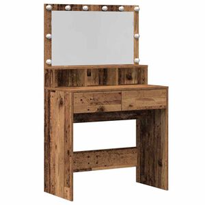 vidaXL Mesa Tocador con caj&oacute;n Madera vieja 80 x 41 x 134,5 cm